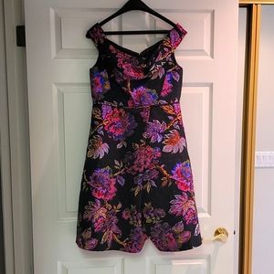 Adriana Papell metallic canvas party dress